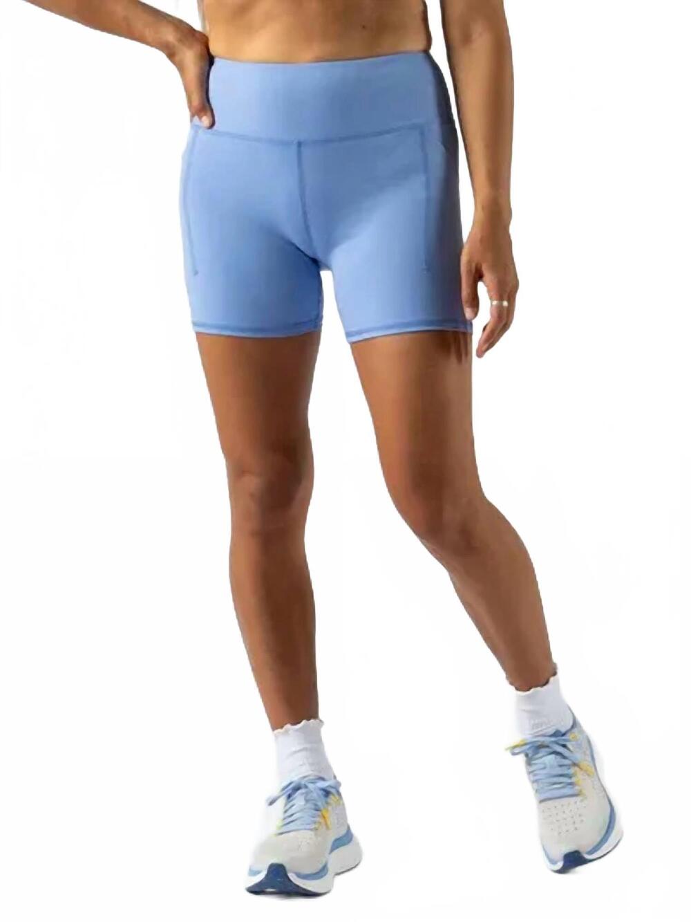 NEW RABBIT speed leggy high rise shorts in cornflower